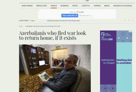    “Arabnews” qəzeti:    Azərbaycanlılar öz evlərinə qayıdır